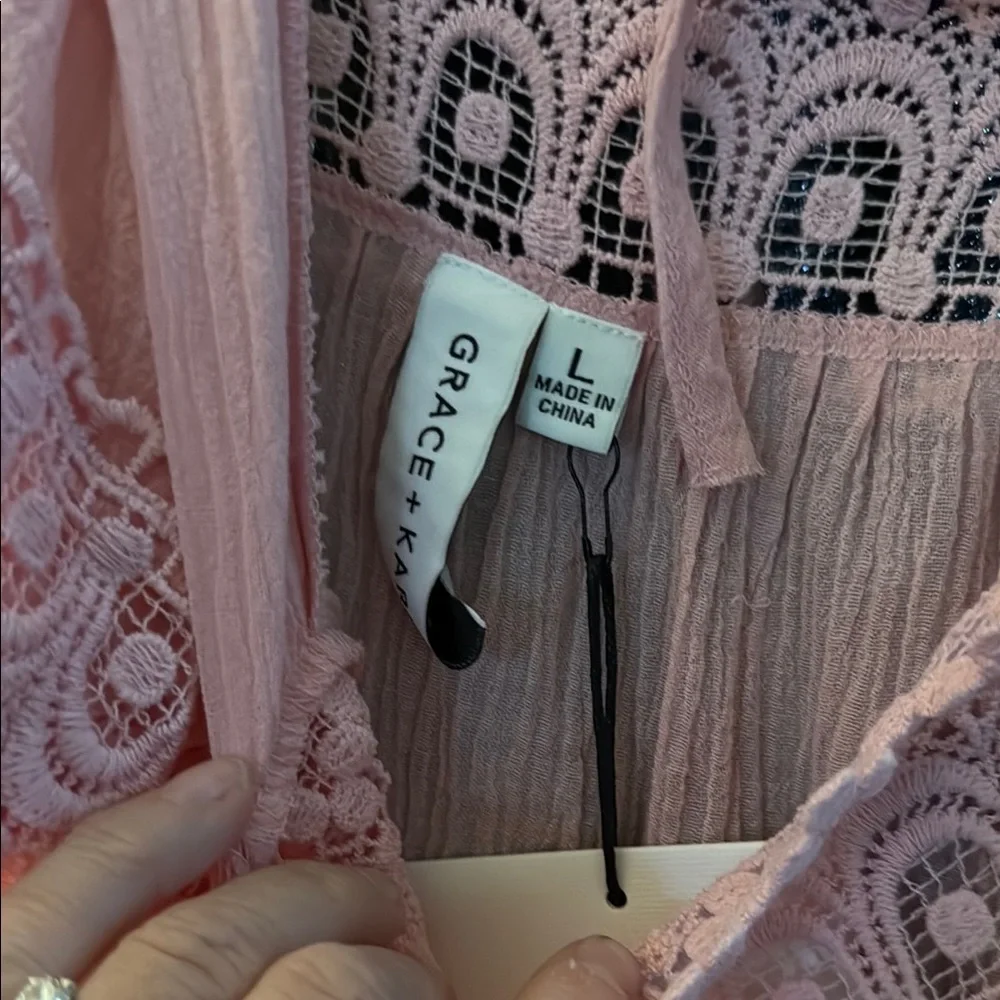 Pink Flutter Sleeve Ruffled Blouse - Picture 7 of 7